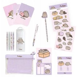   Pusheen cicás írószer szett cipzáras tasakban, Moments, lila