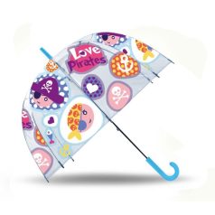 Kalóz Love gyerek átlátszó félautomata esernyő Ø70 cm