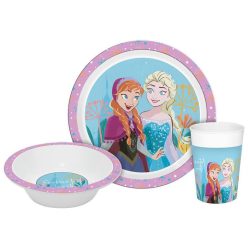   Disney Jégvarázs Enchanted étkészlet, micro műanyag szett Dobozban