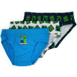   Minecraft Creeper gyerek fehérnemű, alsó 3 darab/csomag 6 - 12 év / 116 - 152 cm