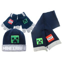   Minecraft Explosive gyerek sapka, sál és kesztyű szett 54-56 cm