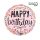 Happy Birthday Pink Confetti fólia lufi 46 cm