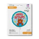 Happy Birthday Smiley Bear fólia lufi 46 cm