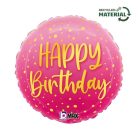 Happy Birthday Pink fólia lufi 46 cm