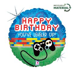 Happy Birthday Controller Holo fólia lufi 46 cm