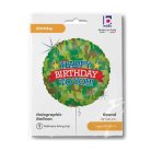 Happy Birthday Camouflage Holo fólia lufi 46 cm