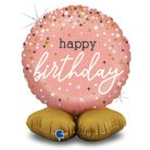 Happy Birthday Rose Gold fólia lufi talppal 41 cm
