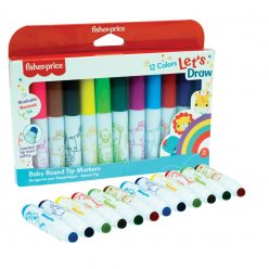 Fisher-Price Let's Draw kimosható filctoll 12 db-os