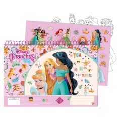  Disney Hercegnők Dreams A/4 spirál vázlatfüzet 40 lapos matricával