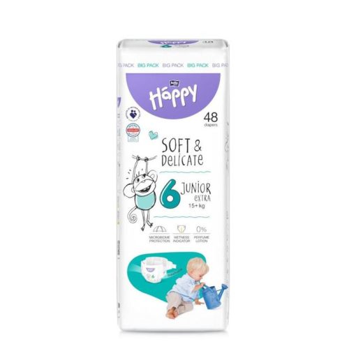 Bella Happy pelenka Soft & Delicate (6-os) 16 - 30 kg (48 db/cs)