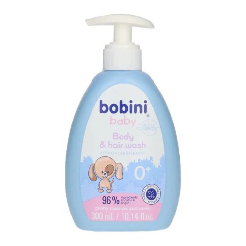 Bobini Babafürdető  és sampon 2in1, pumpás, hipoallergén (300 ml/db)