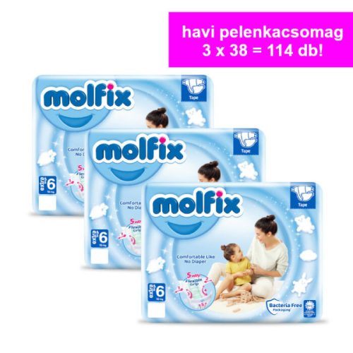 Molfix Havi pelenkacsomag Jumbo (6-os) 15+ kg (114 db/cs)