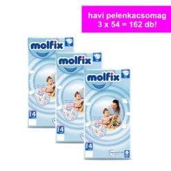   Molfix Havi pelenkacsomag Jumbo (4+-os) 9 - 16 kg (162 db/cs)