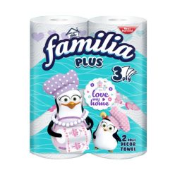   Familia Plus Konyhai törlőkendő Dekor, 3 rétegű (2 db/cs)