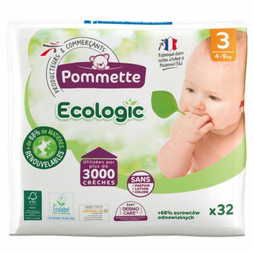 Pommette pelenka Ecologic, Csomagolás sérült! (3-as) 4 - 9 kg (32 db/cs)