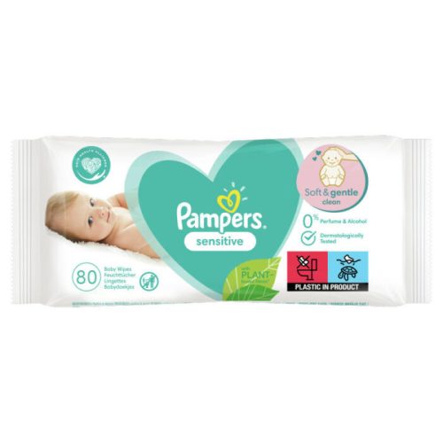 Pampers Popsitörlő megújult illatmentes sensitive (80 db/cs)