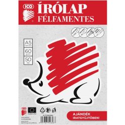 Írólap A/5, félfamentes, 50 lap/csomag, ICO Süni