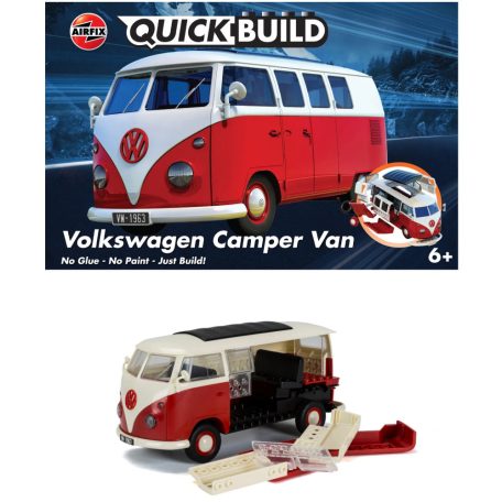 Airfix - QUICKBUILD VW Camper Van red (J6017)