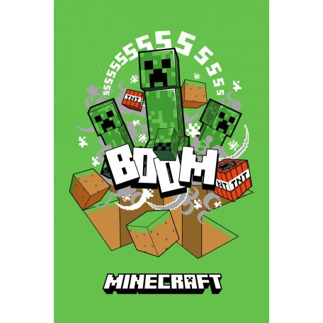 Minecraft Boom Creeper szuper puha polár takaró 100*150cm