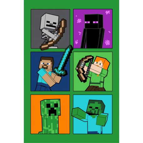 Minecraft Fight Badges szuper puha polár takaró 100*150cm