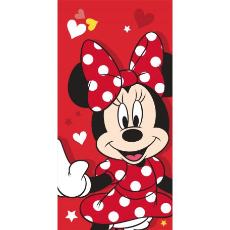 Disney Minnie Red heart fürdőlepedő, strand törölköző 70x140cm