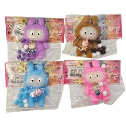 Labubu stresszlabda, squishy, mini labubu figurával