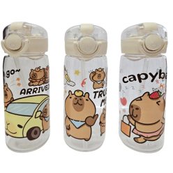 Kapibara kulacs, 400ml, szívószálas, 3 féle