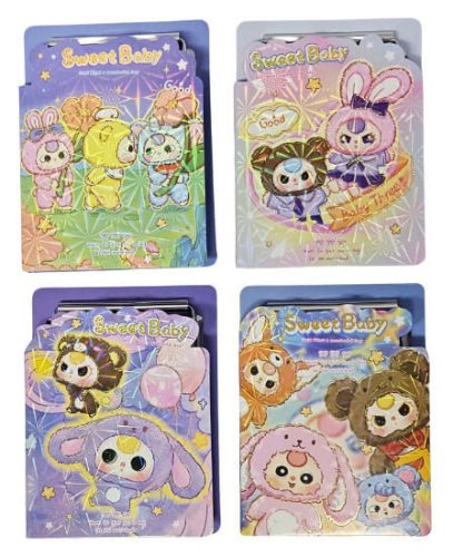 Baby Three notesz felirótáblával, 8,5x11cm, vonalas, többféle változat