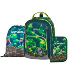 Minecraft mintás ergonómikus hátizsák, iskolatáska tolltartóval és tornazsákkal, OXY GO Playworld