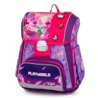 Minecraft mintás csatos ergonómikus iskolatáska tolltartóval és tornazsákkal, Premium, Playworld Girl, lila-rózsaszín
