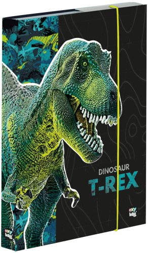 Dinoszaurusz füzetbox A/5, T-REX, zöld-fekete