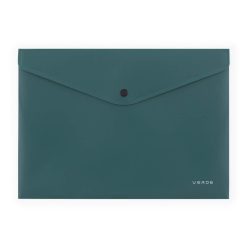 Irattartó tasak A/4, patentos, műanyag, VERDE, mélyzöld