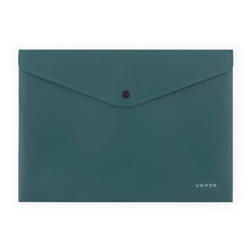 Irattartó tasak A/4, patentos, műanyag, VERDE, mélyzöld