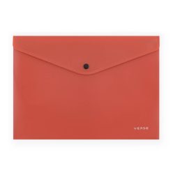   Irattartó tasak A/4, patentos, műanyag, VERDE, téglaszínű