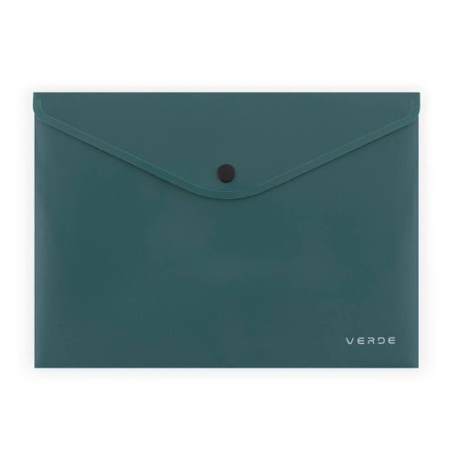 Irattartó tasak A/5, patentos, műanyag, VERDE, mélyzöld