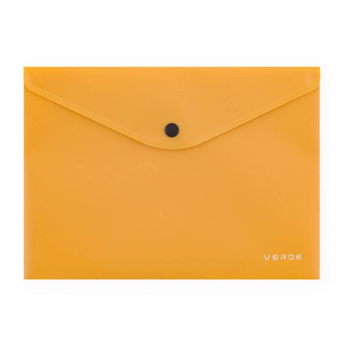 Irattartó tasak A/5, patentos, műanyag, VERDE, mustársárga