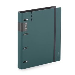   Műanyag gyűrűskönyv A/4, 4 gyűrűs, vastag borító, VERDE, mélyzöld