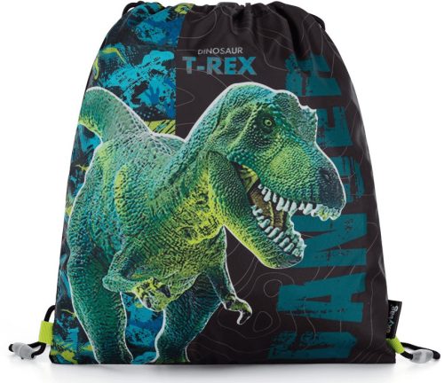 Dinoszaurusz tornazsák 30x37cm, T-REX, zöld-fekete