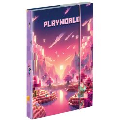   Minecrafft mintás füzetbox A/4, Playworld Girl, lila-rózsaszín