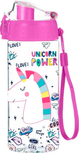 Unikornis kulacs, 500 ml, BPA mentes, Unicorn Power, világoskék