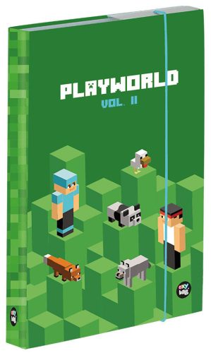 Minecraft mintás füzetbox A/4, jumbo, playworld 2, zöld