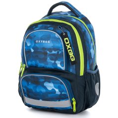   OXY Next hátizsák, iskolatáska, 4 rekeszes, 42x32x16cm, Camo blue