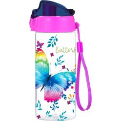 Lepkés kulacs, 500 ml, BPA mentes, szivárványos lepke