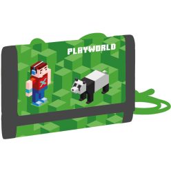 Minecraft mintás pénztárca, 10x14cm, playworld, zöld