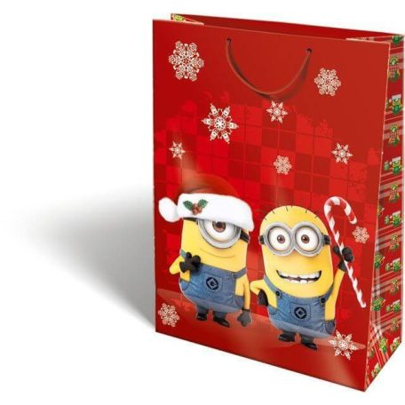 Karácsonyi ajándéktáska 38x28x12cm GSXL Minions Candy