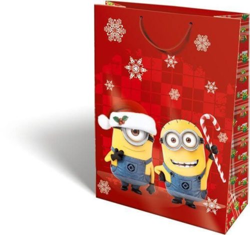 Karácsonyi ajándéktáska 38x28x12cm GSXL Minions Candy