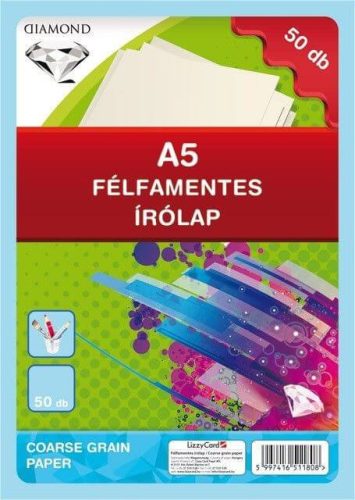 Írólap A/5, félfamentes, 50 lap/csomag