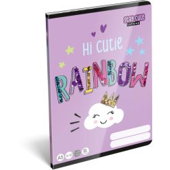   Lollipop Stay Cute tűzött füzet A/5, 32 lap vonalas 3.osztály (12-32), szivárványos
