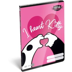   Kit Tok, Heart Kitty Füzet tűzött füzet A/5, 40 lap sima, cicás