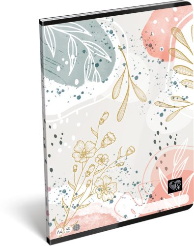 Love tűzött füzet A/4, 40 lap kockás, Fresh, Boho
